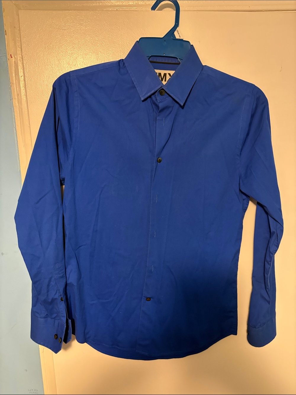 Express Men's Royal Blue Button-Up Dress Shirt